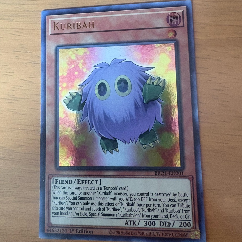 2/$10 Kuribah Trading Card - Blue And Purple Holographic Finish Gold Plated